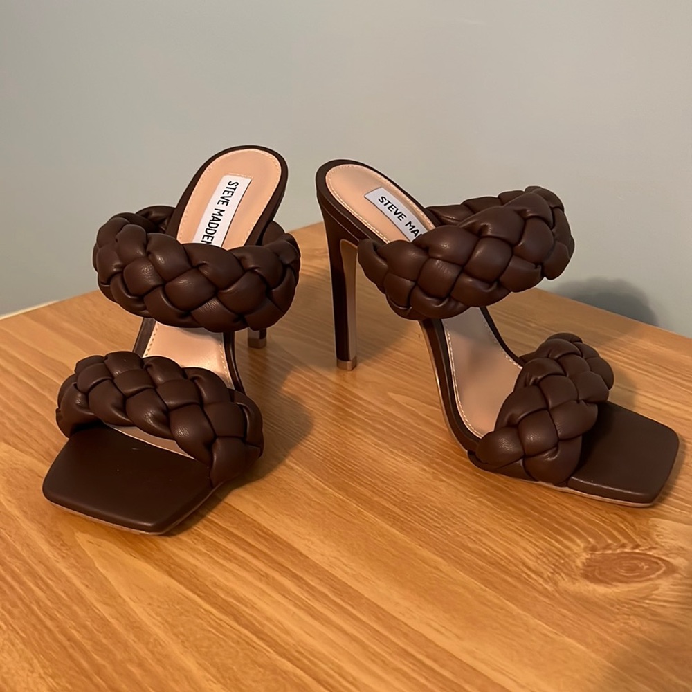Steve Madden Brown Braided Heels